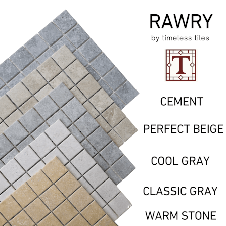 โมเสคเซรามิค TIMELESS TILES รุ่น RAWRY 30X30 ซม. สีเทาอ่อน CLASSIC GRAY สไตล์ลอฟต์_3